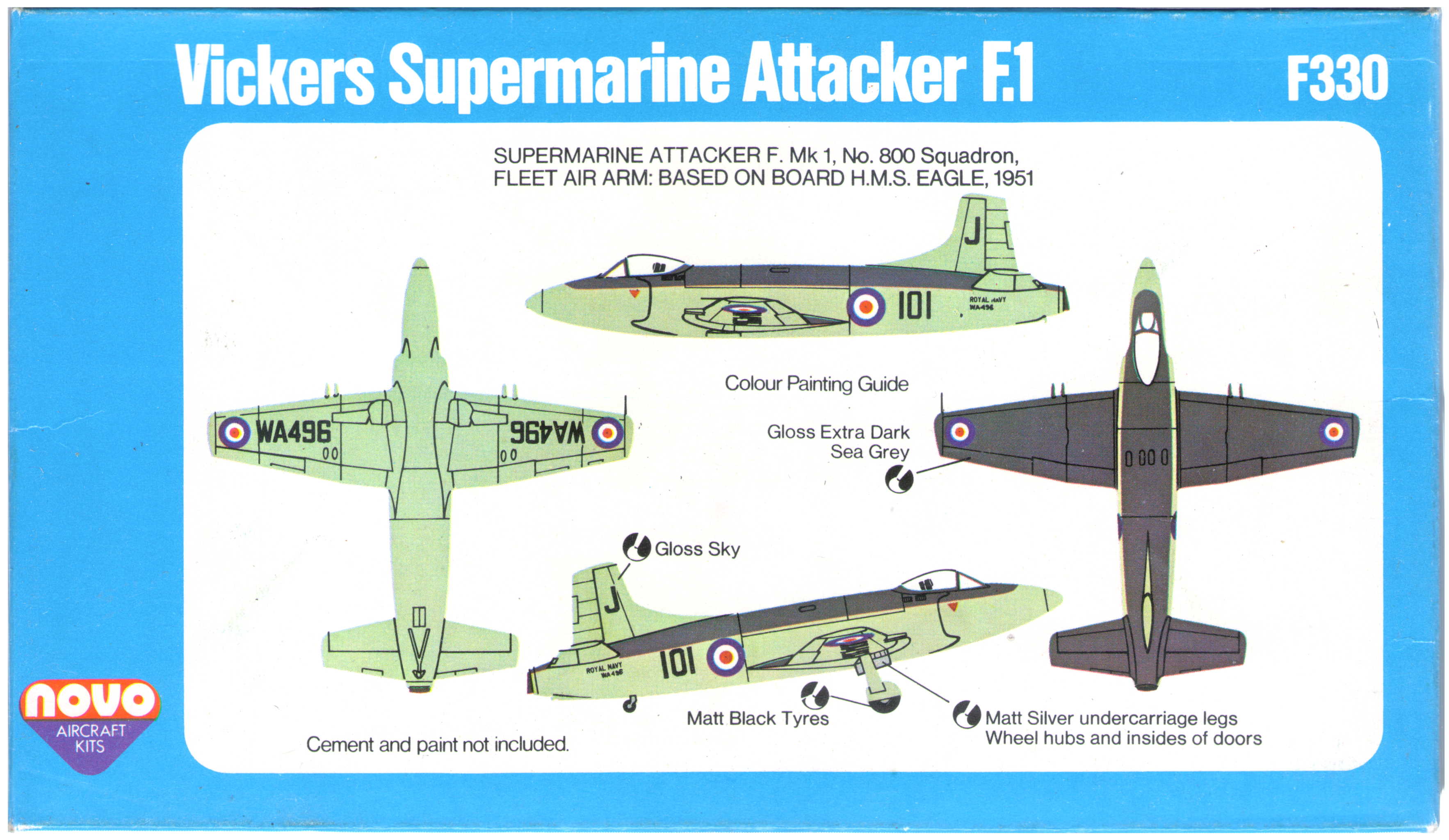  Гид по окраске NOVO Toys Ltd F330 Supermarine Attacker, 1979
